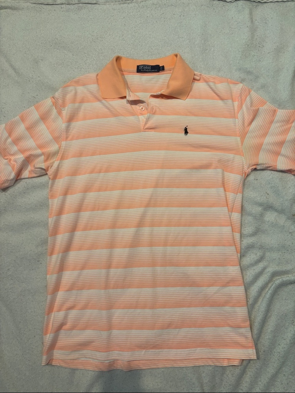 Polo by Ralph Lauren Peach & White Striped Men’s Polo Shirt